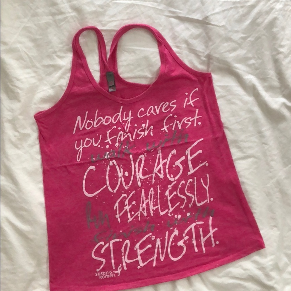 Pink Breast cancer workout tank